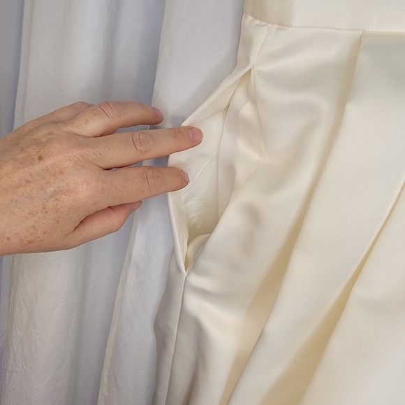 After Five Couture Cream Satin Evening Maxi Skirt WITH POCKETS! - Picture 5 of 11